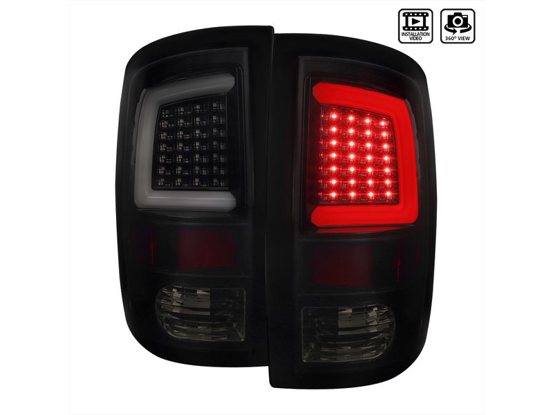 SpecD Smoked Black LED Tail Lights LTRAM09BBLEDG2TM RealTruck