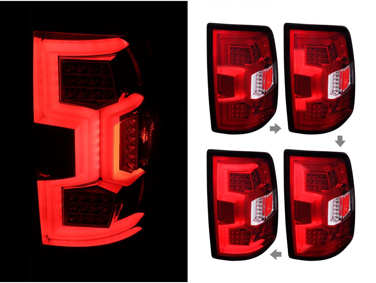 Spec-D Red and Black LED Tail Lights LT-RAM1925RLED-SQ-TM | RealTruck