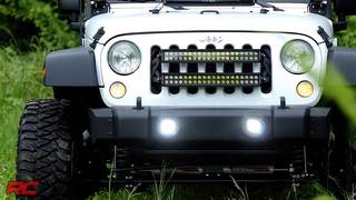 Installing 2007-2017 Jeep Wrangler JK Square 2-inch LED Light Cube Fog Light Kit by Rough Country