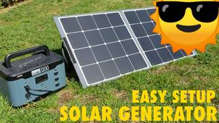 100W Folding Solar Panel with Lithium Cube 1200 Combo - Wagan Tech