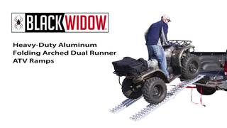 Black Widow Aluminum Heavy Duty Arched Dual Runner Folding ATV Ramps