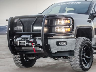 Westin HDX Winch Mount Black Grille Guard 57-93685 | RealTruck