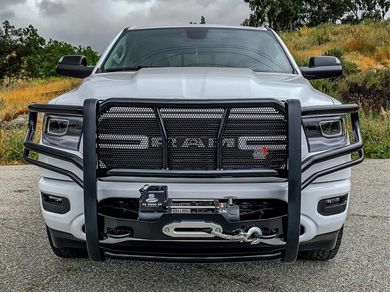 Westin HDX Winch Mount Black Grille Guard 57-93975 | RealTruck