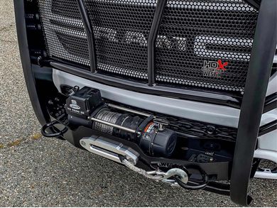 Westin HDX Winch Mount Black Grille Guard 57-93975 | RealTruck