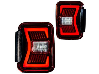 Winjet Renegade Sequential Red and Black LED Tail Lights | RealTruck