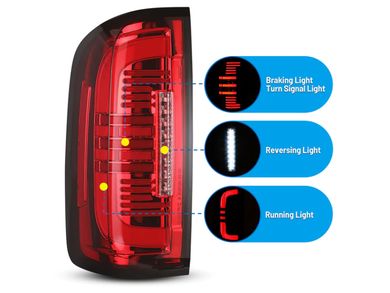 Winjet Red and Chrome LED Tail Lights CTWJ-0712-CR | RealTruck