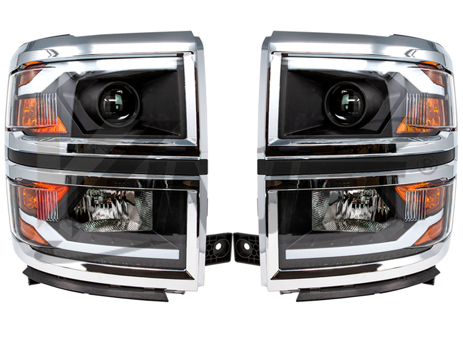 Fits 2014-2015 Chevy Silverado 1500 (WJT-CHRNG0382C-B-SQ)