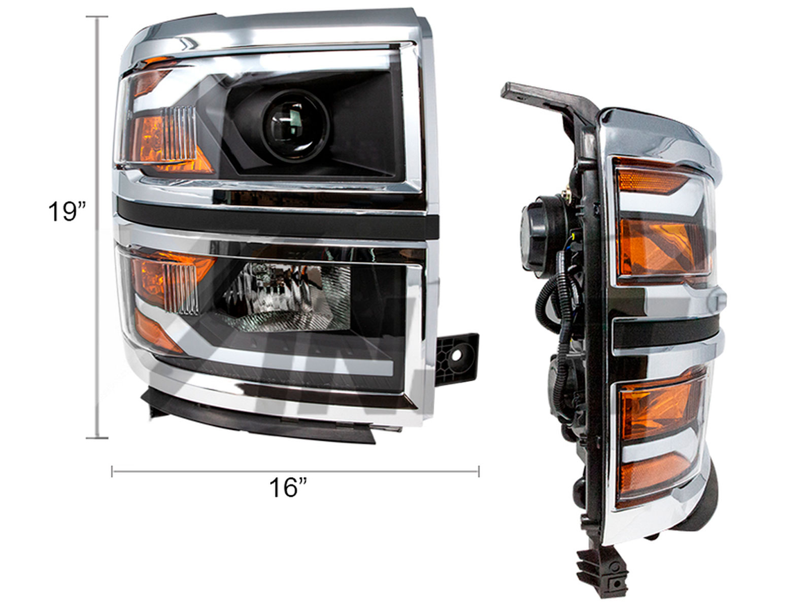 Fits 2014-2015 Chevy Silverado 1500 (WJT-CHRNG0382C-B-SQ)