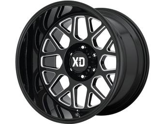 XD Milled Gloss Black Grenade II Wheels
