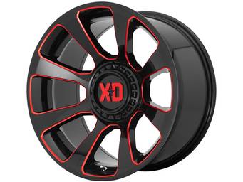 XD Series Milled Gloss Black & Red XD854 Reactor Wheels