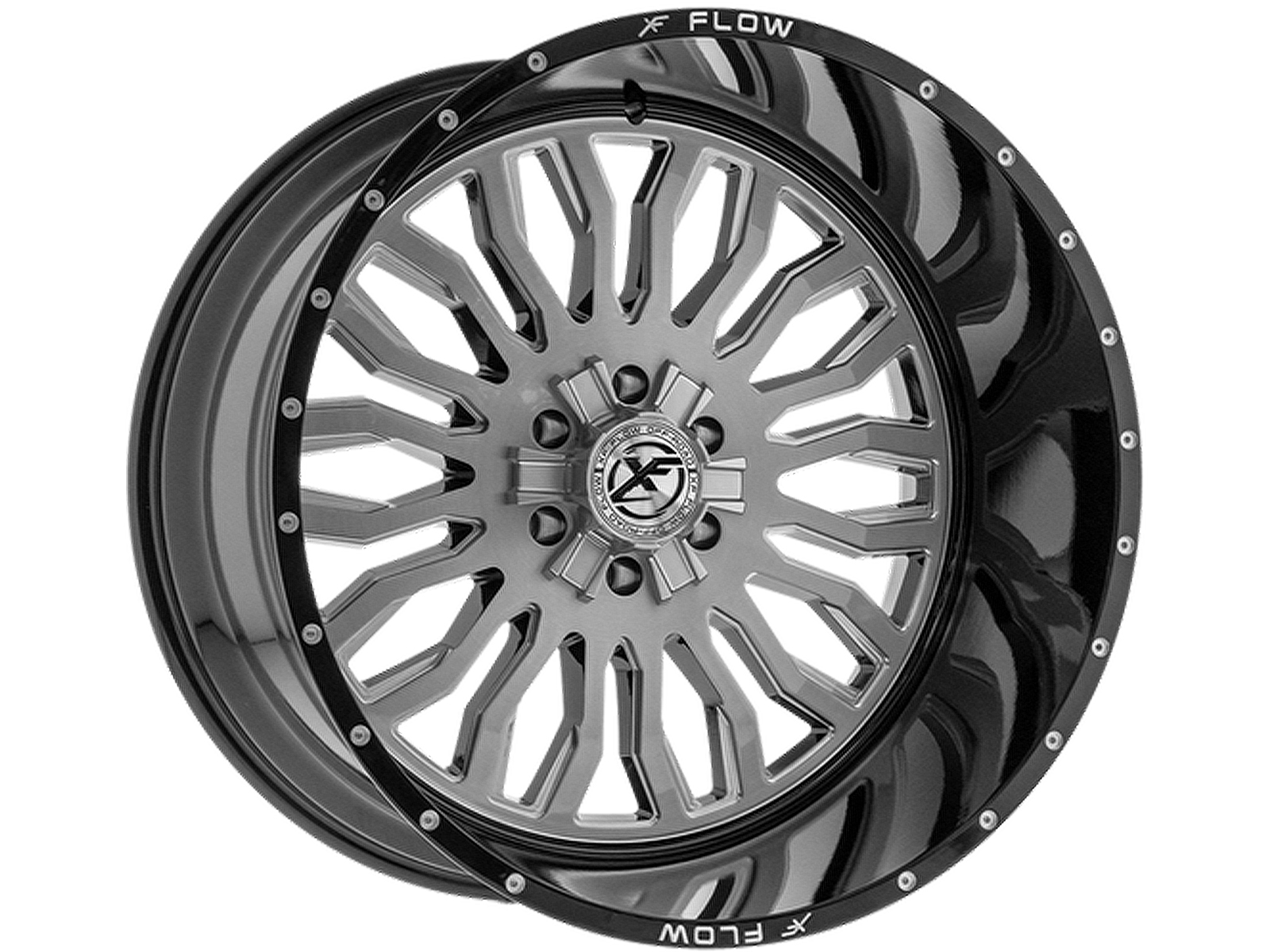 XF Flow Offroad Brushed & Black XFX-305 Wheel XFX-305241261351397 