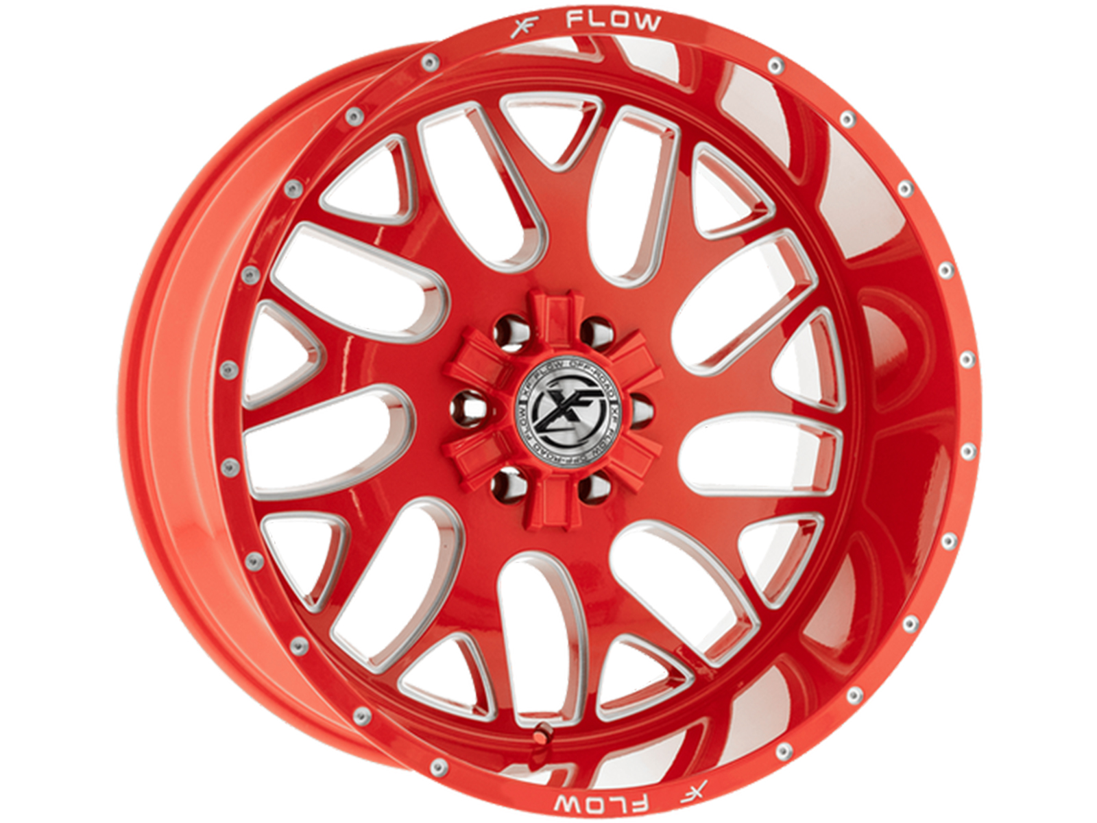 XF Flow Offroad Milled Red XFX-301 Wheels | RealTruck