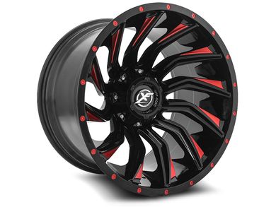 XF Offroad Gloss Black & Red XF-224 Wheel XF-224201281651170