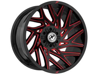 XF Offroad Gloss Black & Red XF-229 Wheels