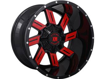 XM Offroad Gloss Black & Red Inserts XM-319 Wheels