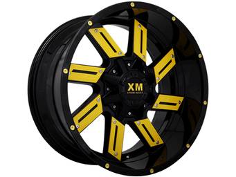 XM Offroad Gloss Black & Yellow Inserts XM-319 Wheels
