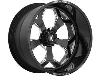 KG1 Forged Milled Gloss Black Knox Wheel